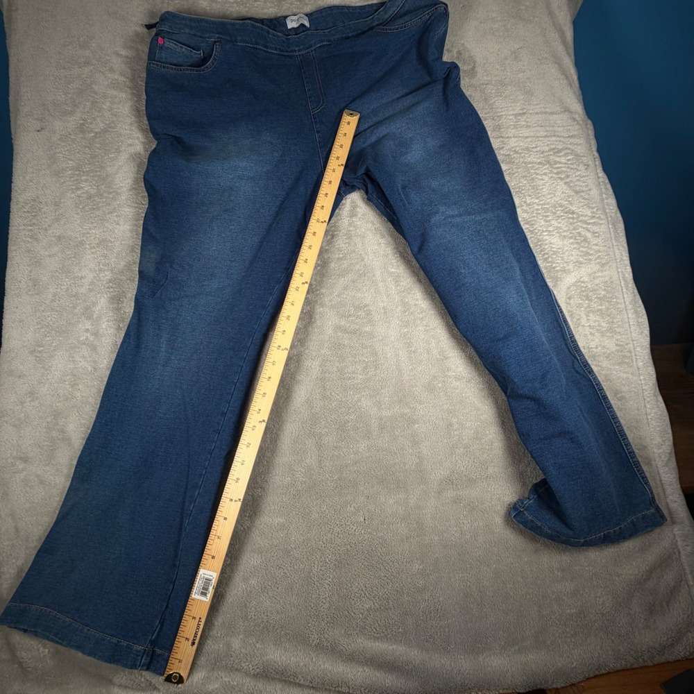 PajamaJeans Woman's 2X Blue Bootcut Denim Pants Stretch Drawstring Comfort